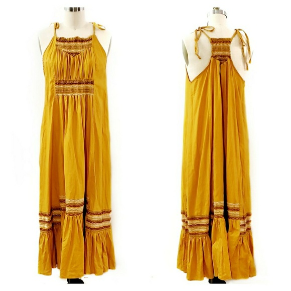 free people sunflower maxi dress